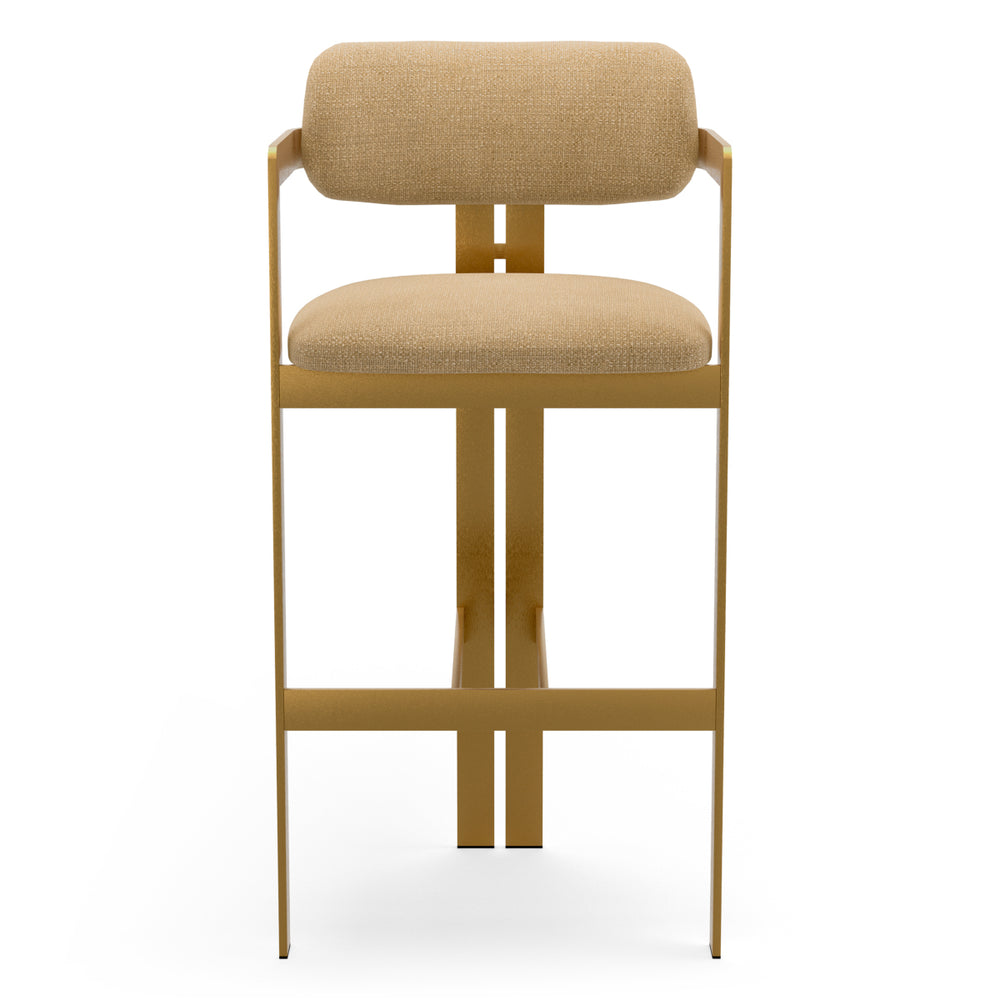 Bar Stool Donato Brushed Brass Finish Stratfort Honey Eichholtz