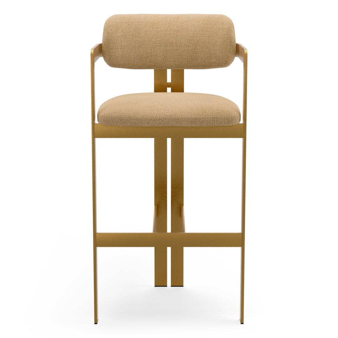 Bar Stool Donato Brushed Brass Finish Stratfort Honey Chairs Eichholtz