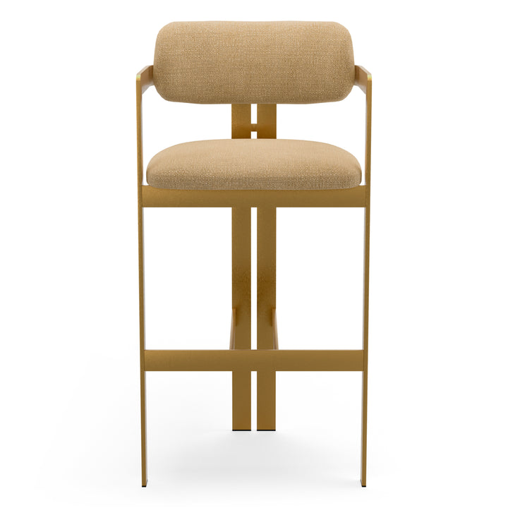 Bar Stool Donato Brushed Brass Finish Stratfort Honey Chairs Eichholtz