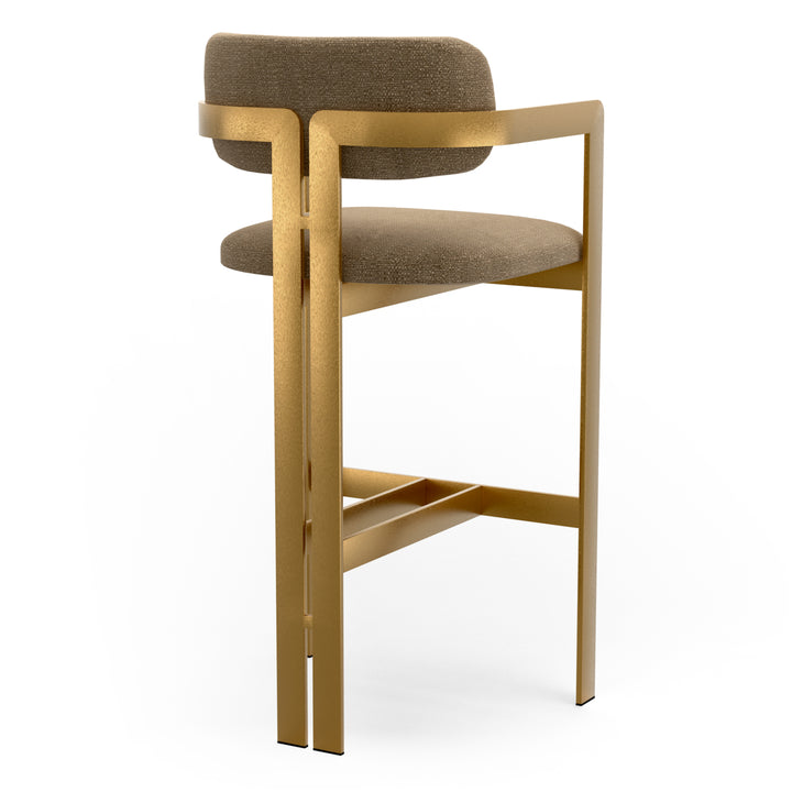 Bar Stool Donato Brushed Brass Finish Stratfort Brown Chairs Eichholtz