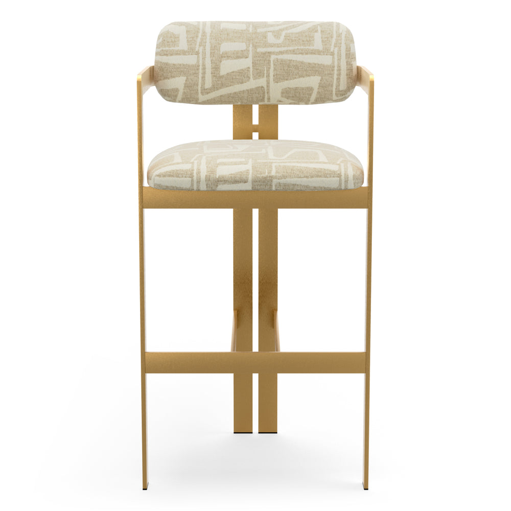 Bar Stool Donato Brushed Brass Finish Davenport Light Grey Eichholtz