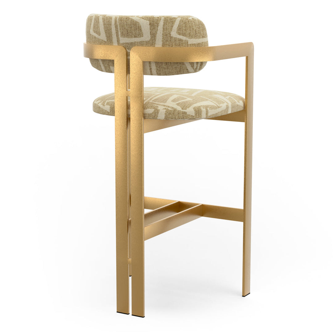 Bar Stool Donato Brushed Brass Finish Davenport Light Brown Chairs Eichholtz