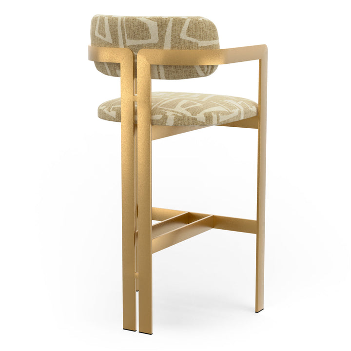 Bar Stool Donato Brushed Brass Finish Davenport Light Brown Chairs Eichholtz