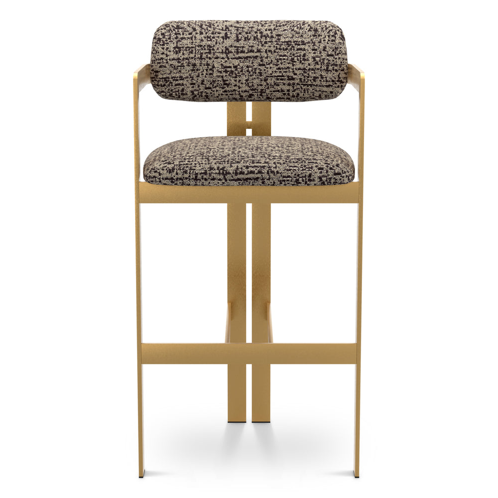 Bar Stool Donato Brushed Brass Finish Montclair Dark Brown Eichholtz