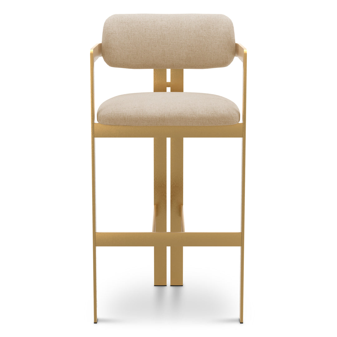 Bar Stool Donato Brushed Brass Finish Hastings Beige Eichholtz