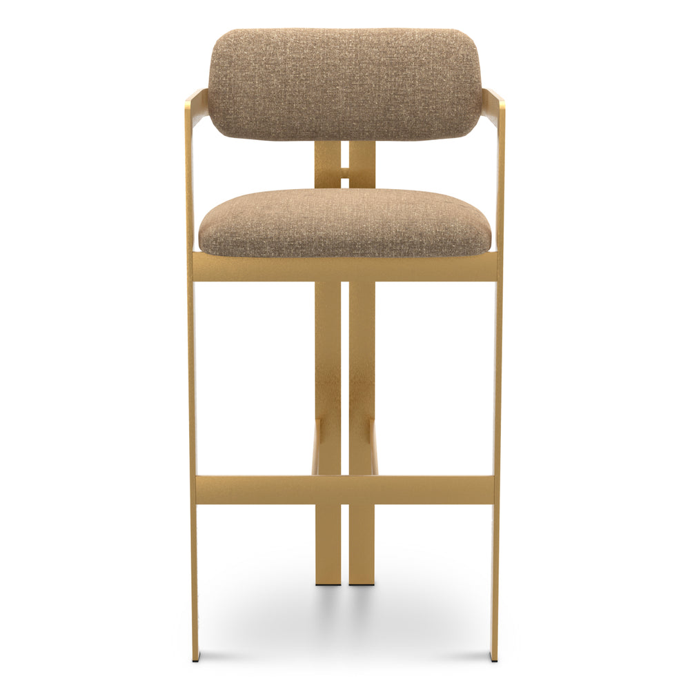 Bar Stool Donato Brushed Brass Finish Hastings Brown Eichholtz