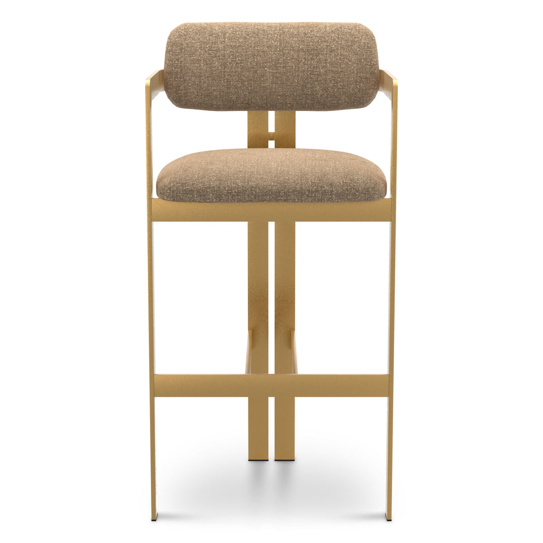 Bar Stool Donato Brushed Brass Finish Hastings Brown Chairs Eichholtz