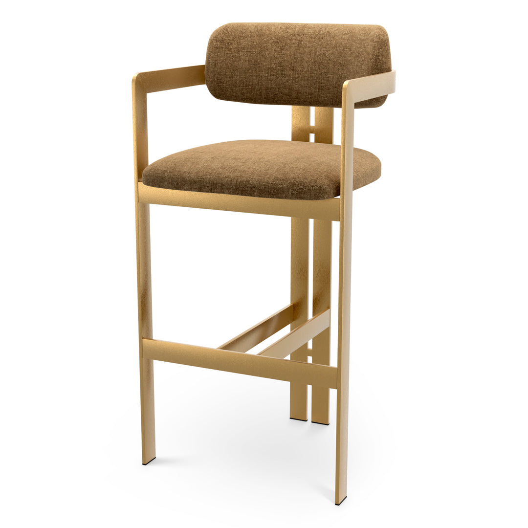 Bar Stool Donato Brushed Brass Finish Hastings Camel Eichholtz