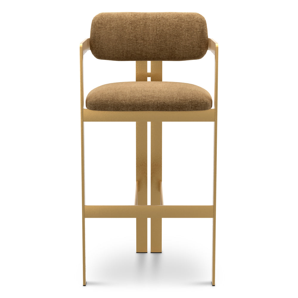 Bar Stool Donato Brushed Brass Finish Hastings Camel Eichholtz
