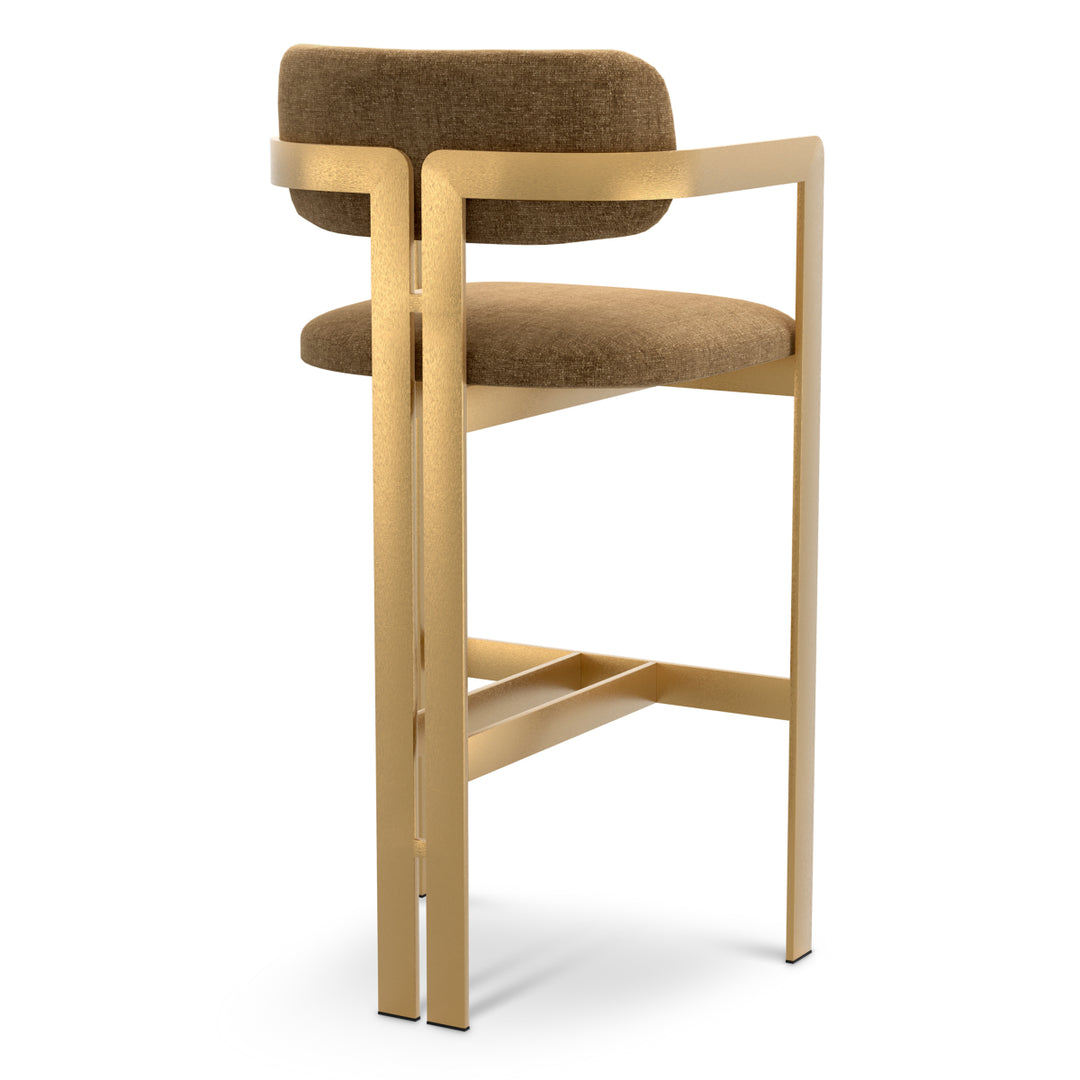 Bar Stool Donato Brushed Brass Finish Hastings Camel Eichholtz