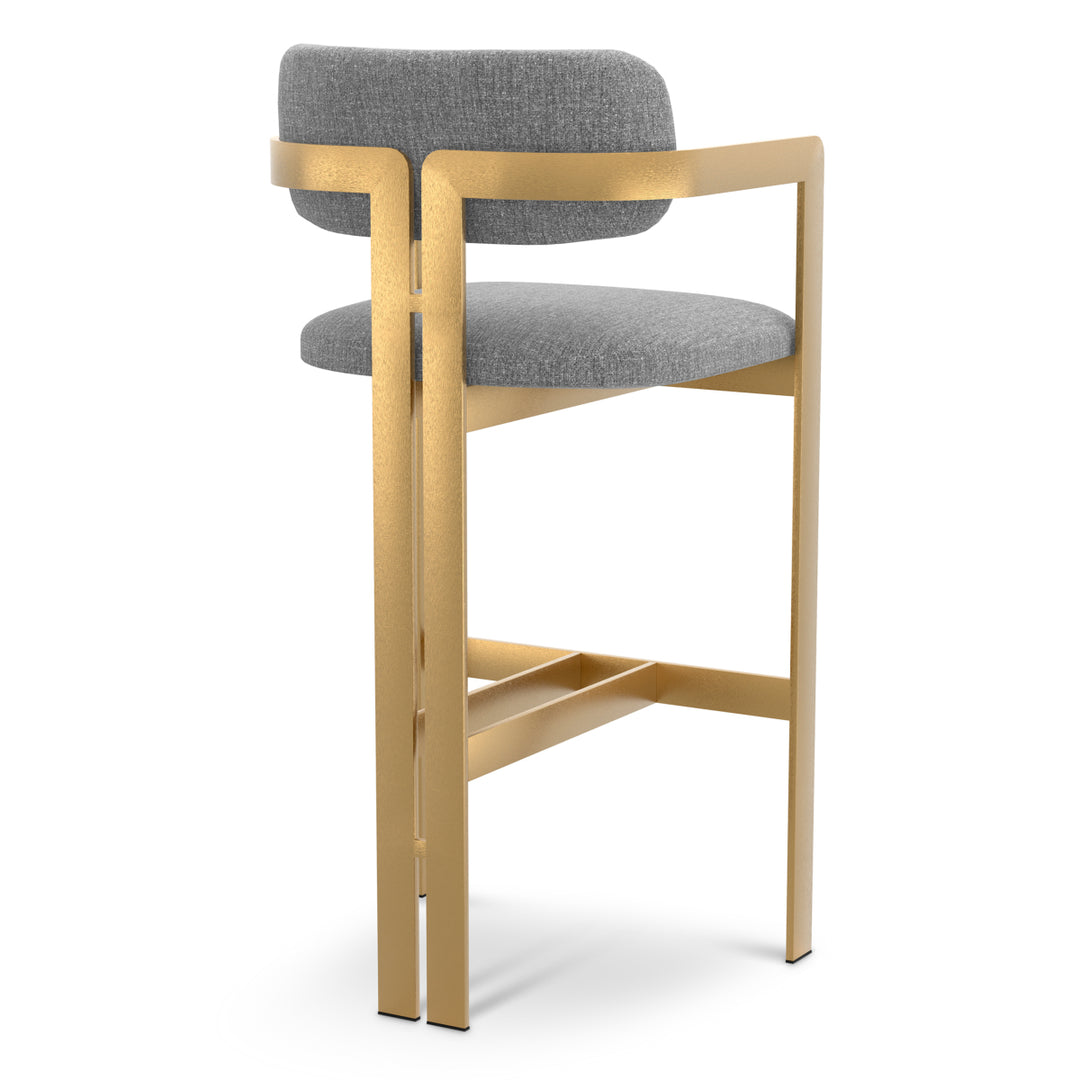 Bar Stool Donato Brushed Brass Finish Hastings Light Blue Eichholtz