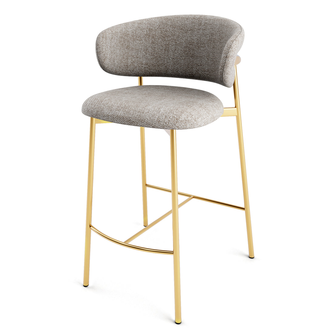 Oleandro Stool Polished Brass Hemp  Calligaris   
