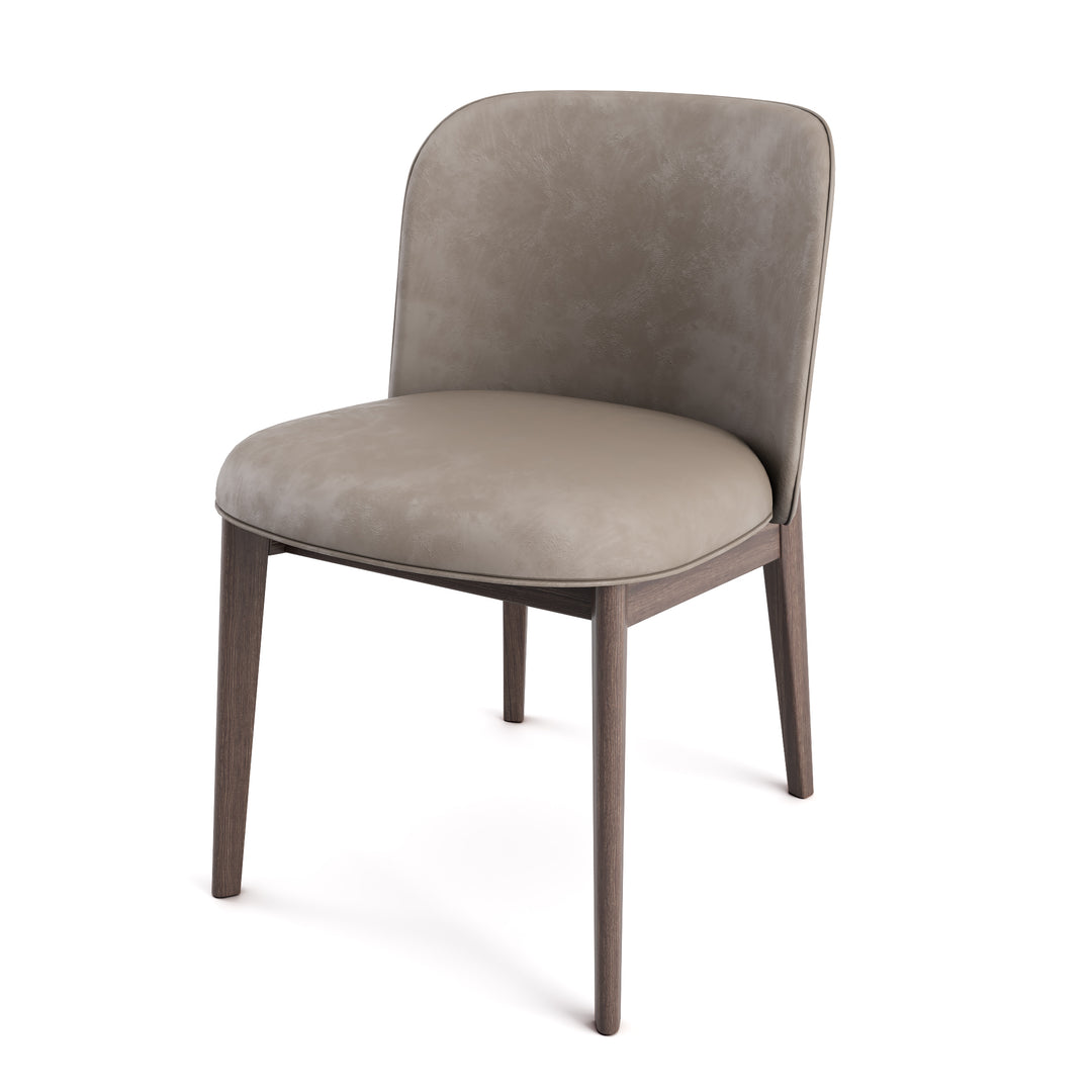 Abrey Chair in Various Finishes & Upholstery Calligaris Mud Brown Smoke