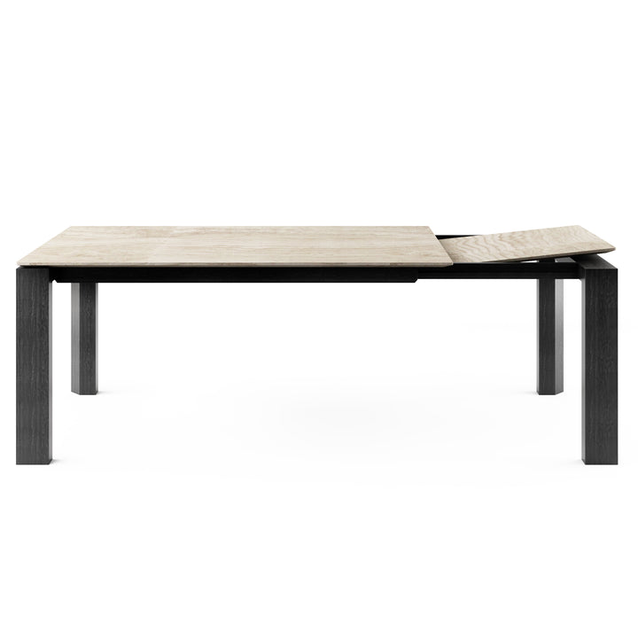 Omnia Dining Table Extendable Graphite White Travertino  Calligaris   