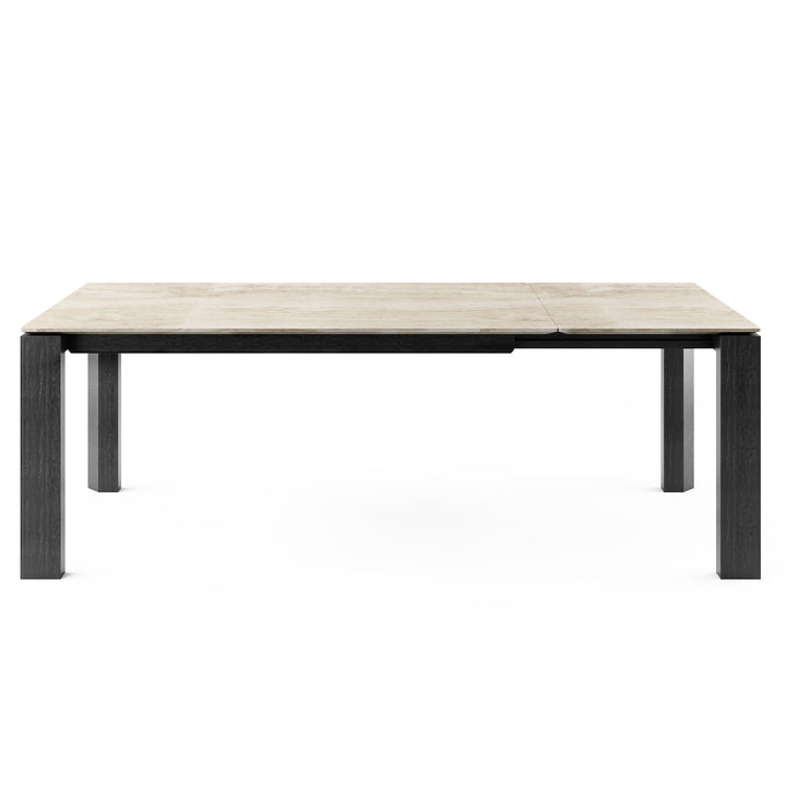 Omnia Dining Table Extendable Graphite White Travertino  Calligaris   