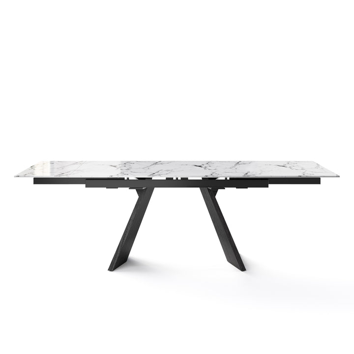 Icaro Dining Table Extendable Matt Black White Marble Calligaris