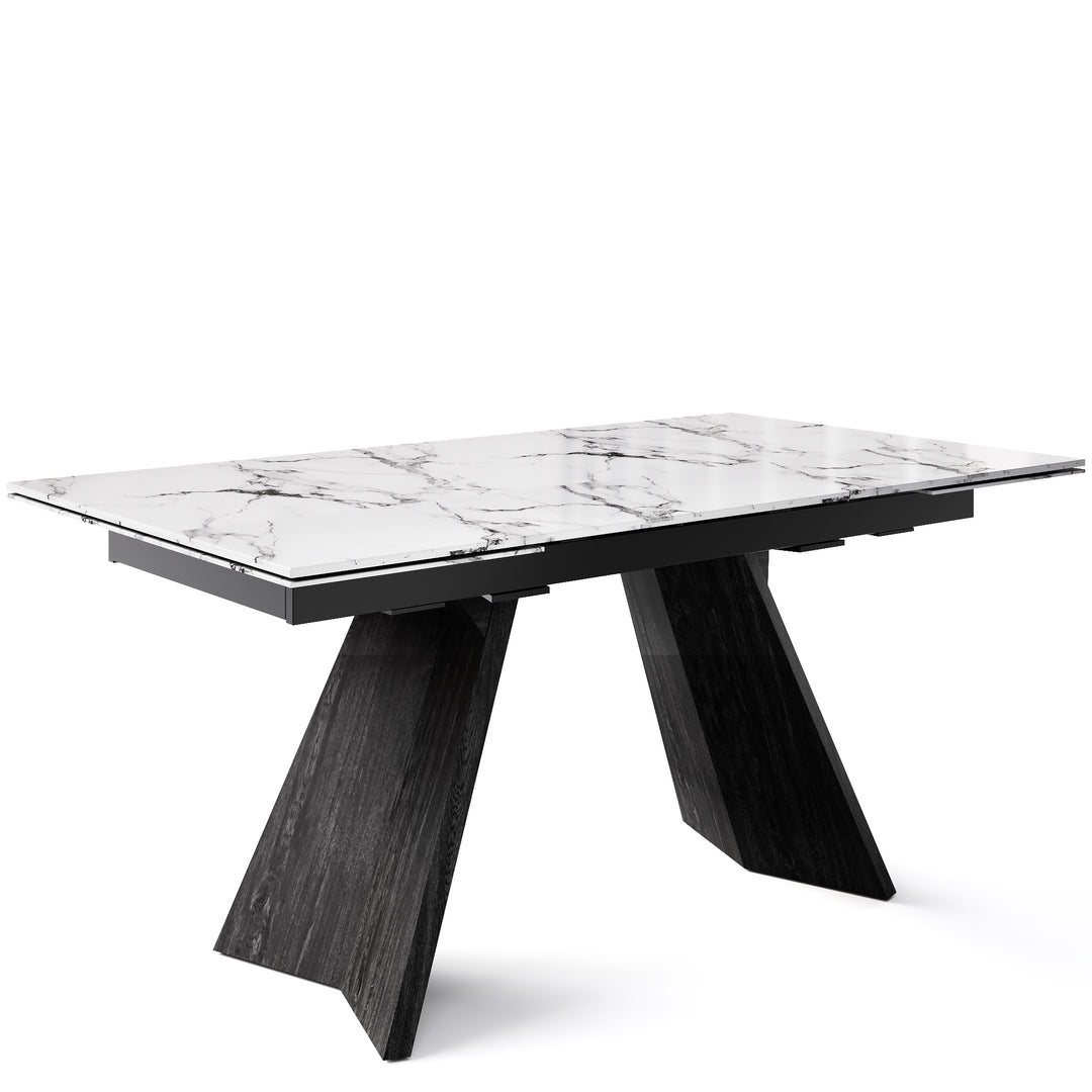 Icaro Dining Table Extendable Matt Black White Marble Calligaris