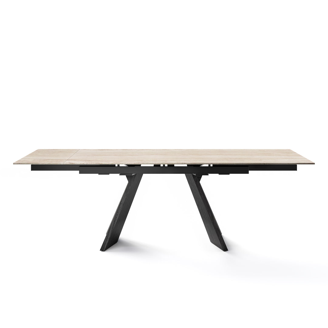 Icaro Dining Table Extendable Matt Black White Travertino Calligaris