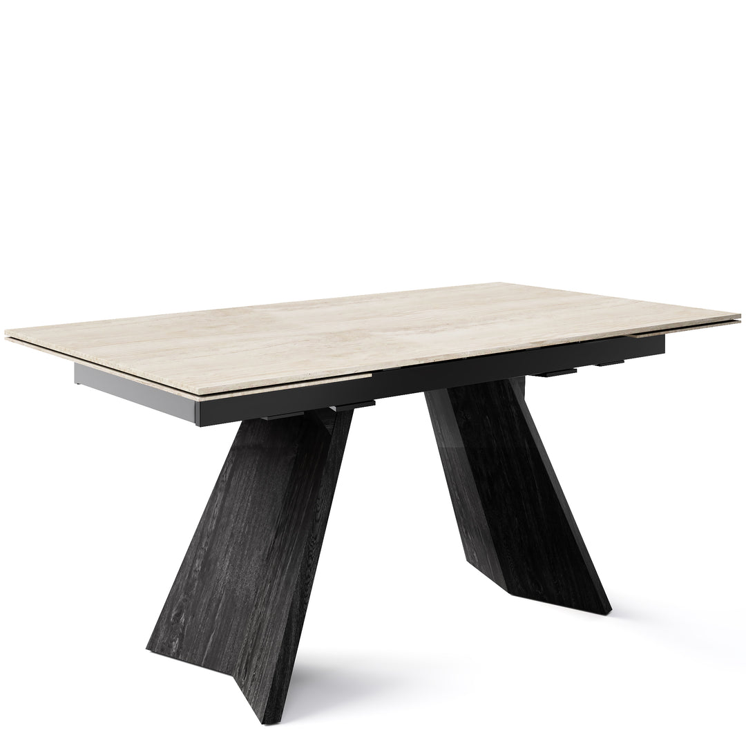 Icaro Dining Table Extendable Matt Black White Travertino Calligaris