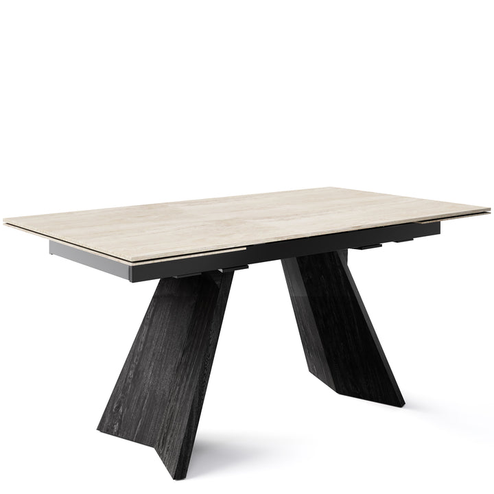 Icaro Dining Table Extendable Matt Black White Travertino Calligaris