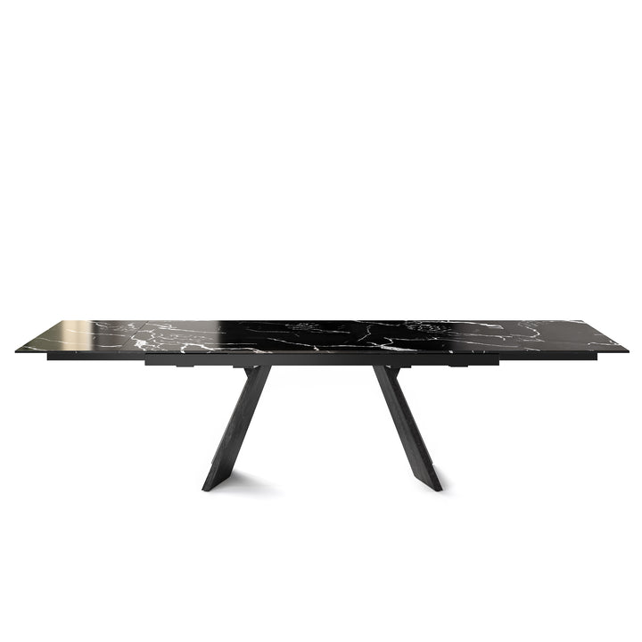 Icaro Dining Table Extendable Matt Black Black Statuary Marble  Calligaris   