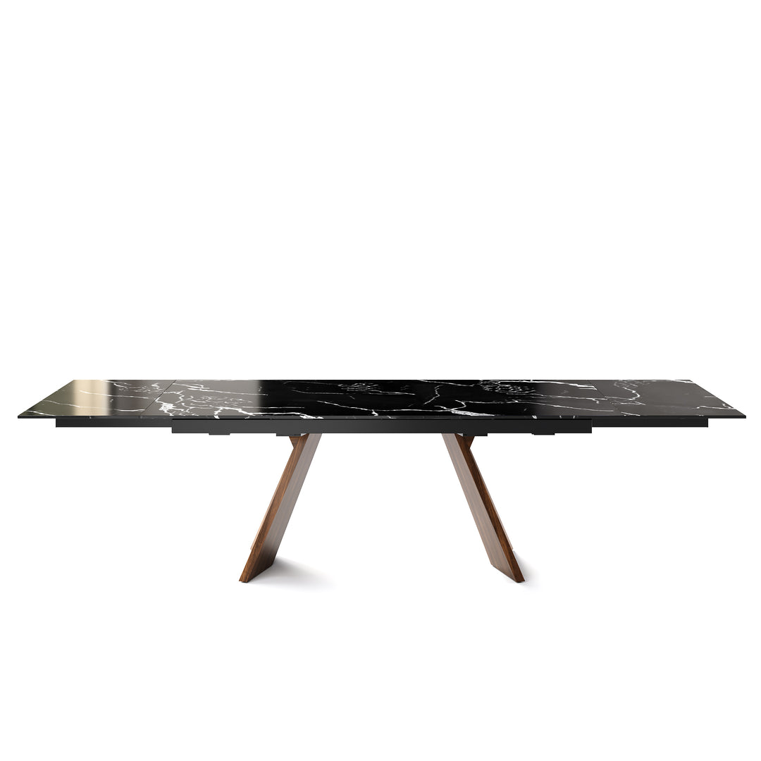 Icaro Dining Table Extendable Canaletto Walnut Black Statuary Marble  Calligaris   