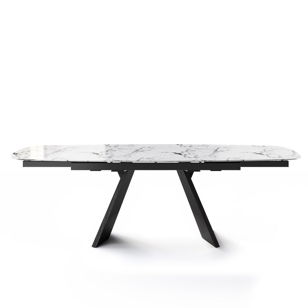 Icaro Dining Table Extendable Matt Black White Marble Calligaris