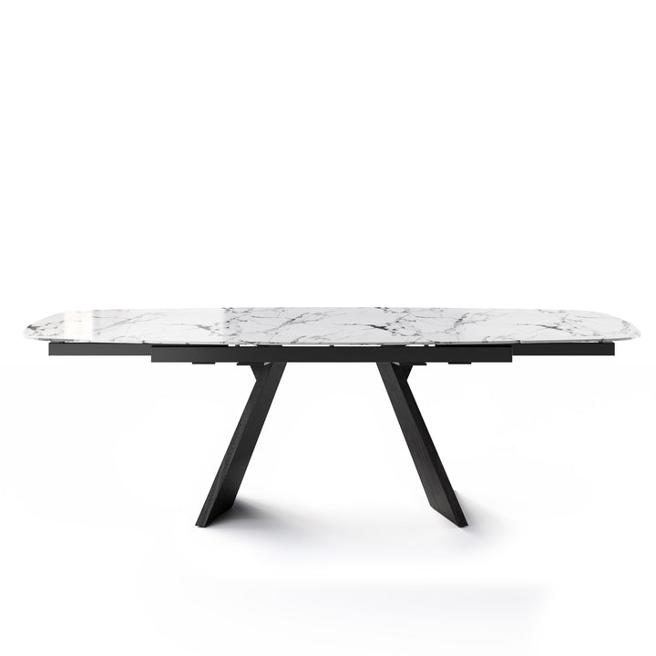 Icaro Dining Table Extendable Matt Black White Marble Calligaris