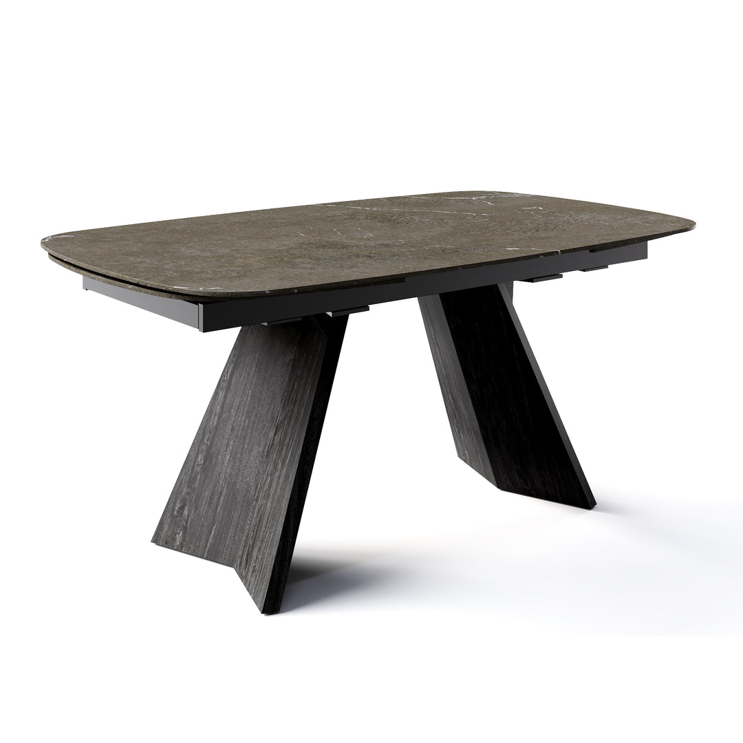 Icaro Dining Table Extendable Matt Black Bronze Calligaris