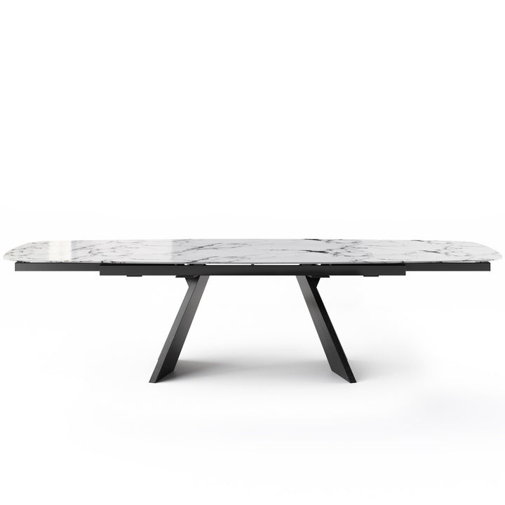 Icaro Dining Table  Extendable Matt Black White Marble  Calligaris   