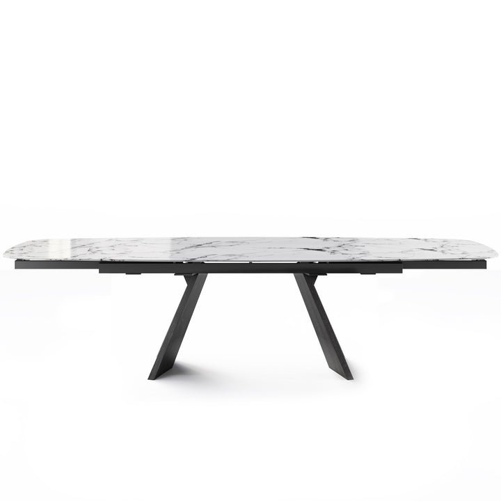 Icaro Dining Table  Extendable Matt Black White Marble  Calligaris   