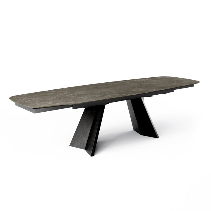 Icaro Extendable Dining Table with Marble and Ceramic Top Options Calligaris Bronze Matt Black 78 3/4 inches x 30 inches