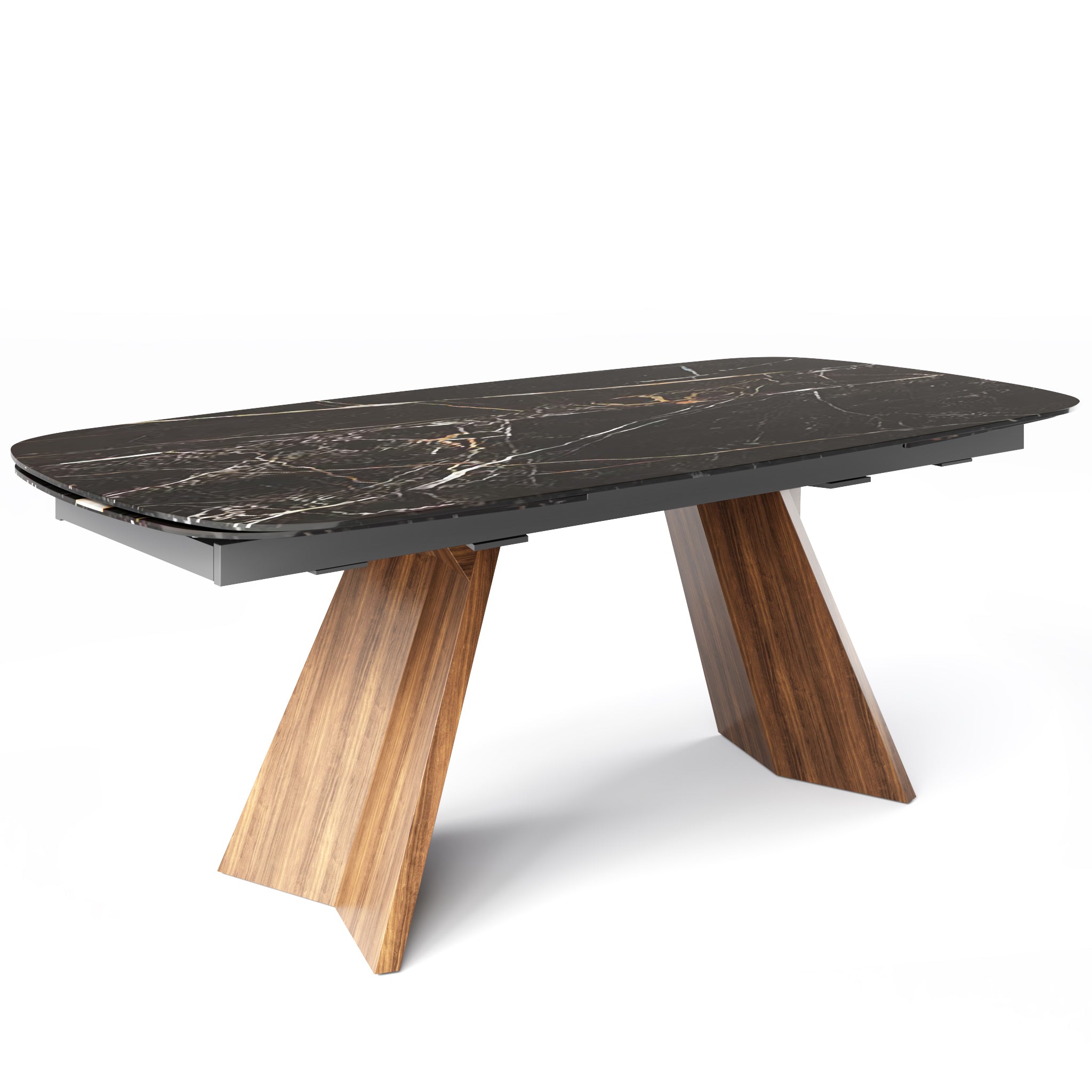 Icaro Extendable Dining Table with Marble and Ceramic Top Options