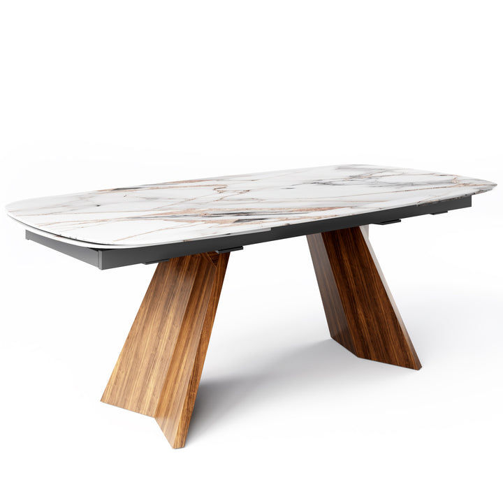Icaro Extendable Dining Table with Marble and Ceramic Top Options Calligaris