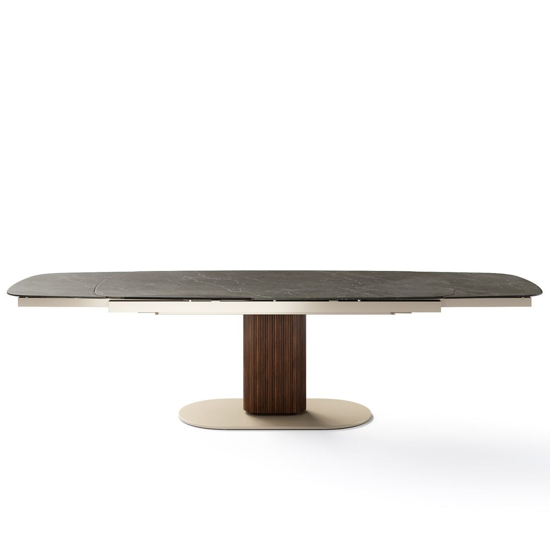 Cameo Dining Table Extendable Canaletto Walnut Matt Pearl Beige Bronze Calligaris