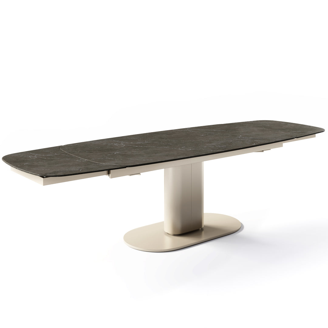 Cameo Dining Table Extendable Matt Pearl Beige Bronze Calligaris