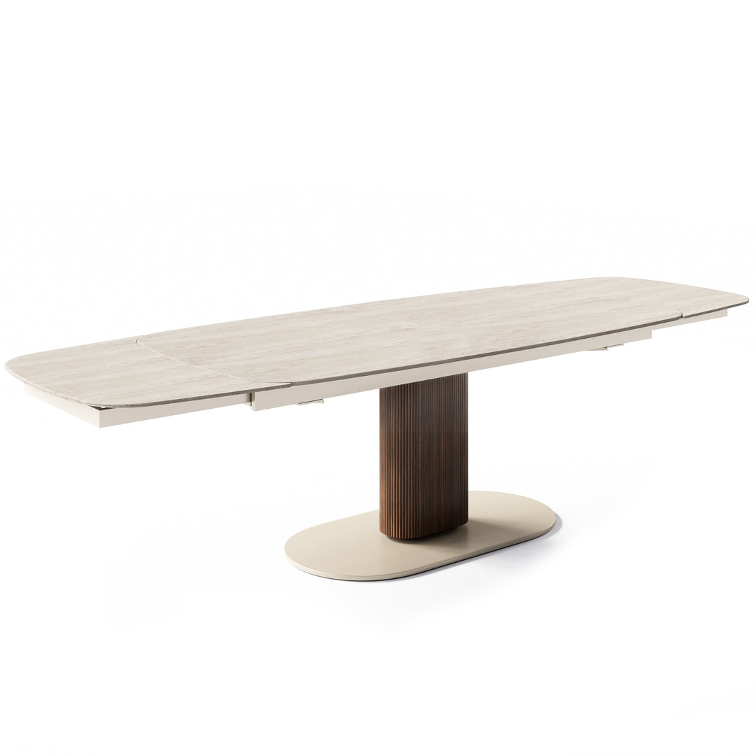 Cameo Dining Table Extendable Canaletto Walnut Matt Pearl Beige White Travertino Calligaris