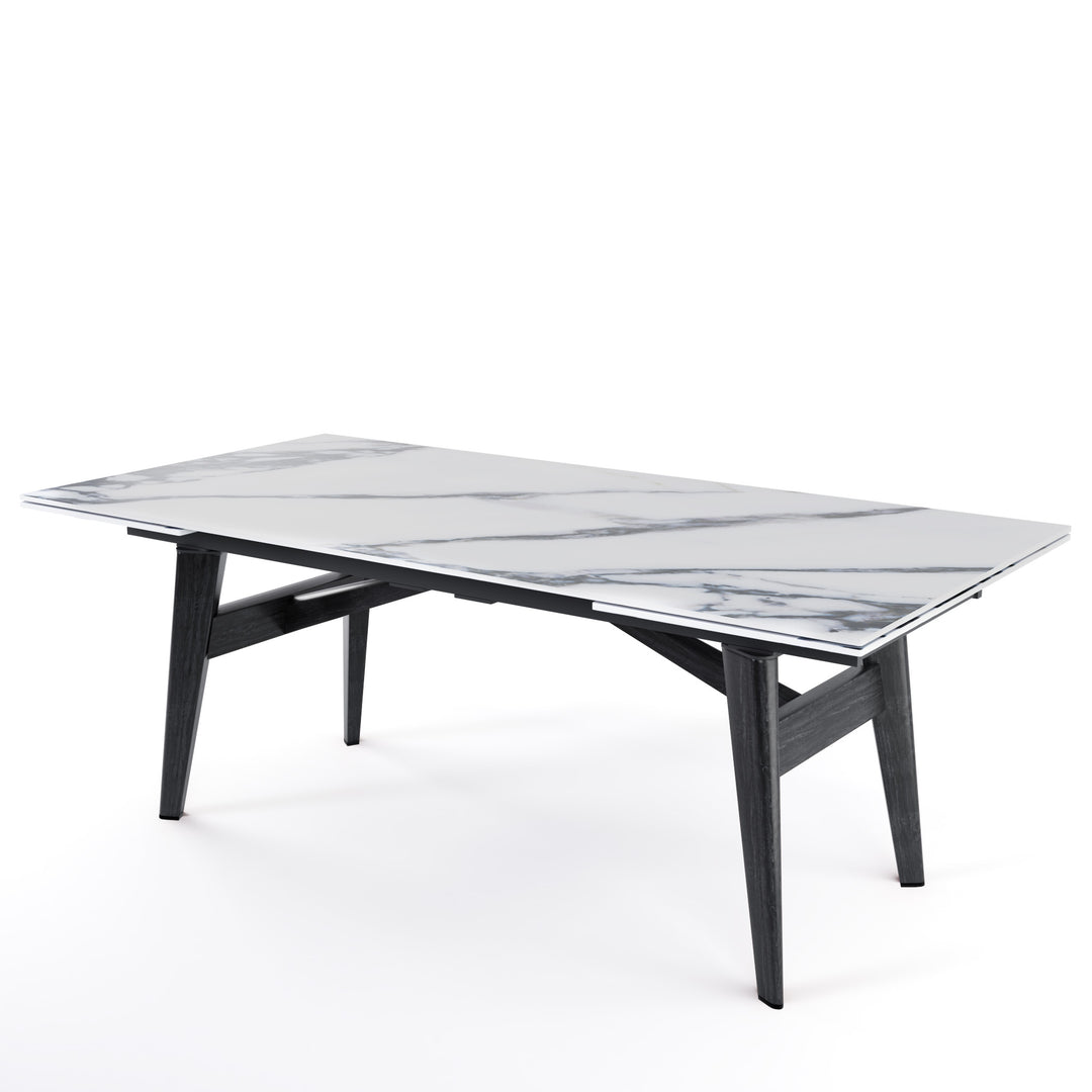 Abrey Dining Table Extendable with Marble and Wood Finish Options Calligaris Matt Black White Marble