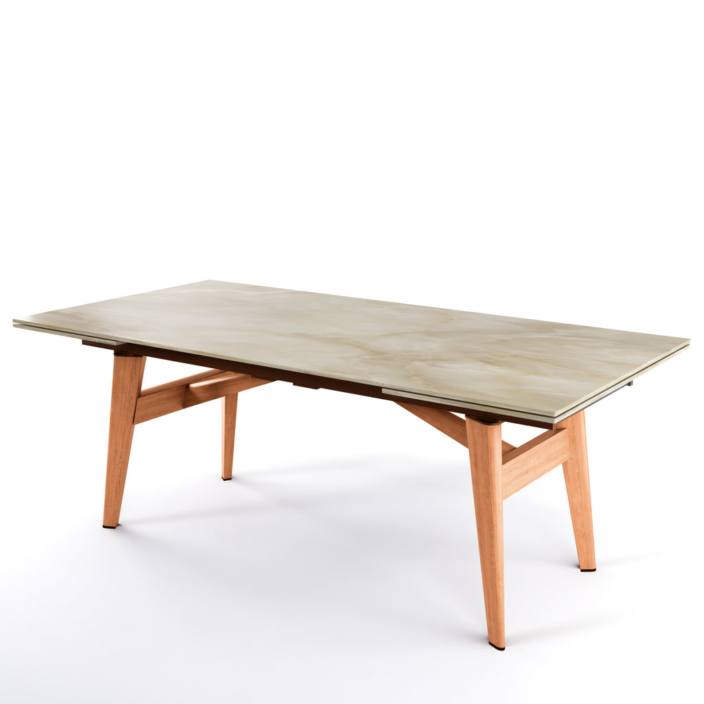 Abrey Dining Table Extendable with Marble and Wood Finish Options Calligaris