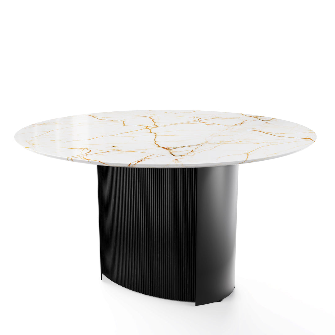 Yoroi Round Dining Table Matt Black base Calligaris