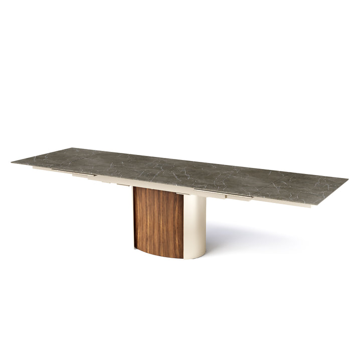 Yoroi Extendable Dining Table Matt Pearl Beige Calligaris