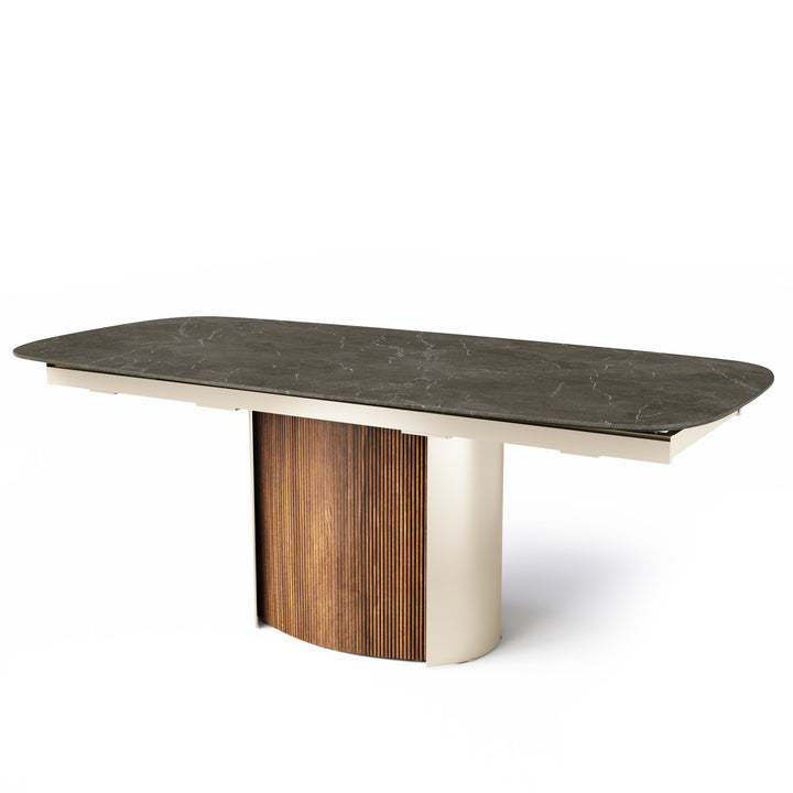 Yoroi Extendable Dining Table Matt Pearl Beige Calligaris