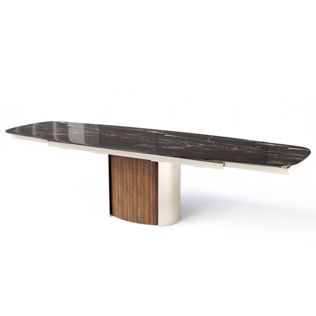 Yoroi Extendable Dining Table Matt Pearl Beige Calligaris