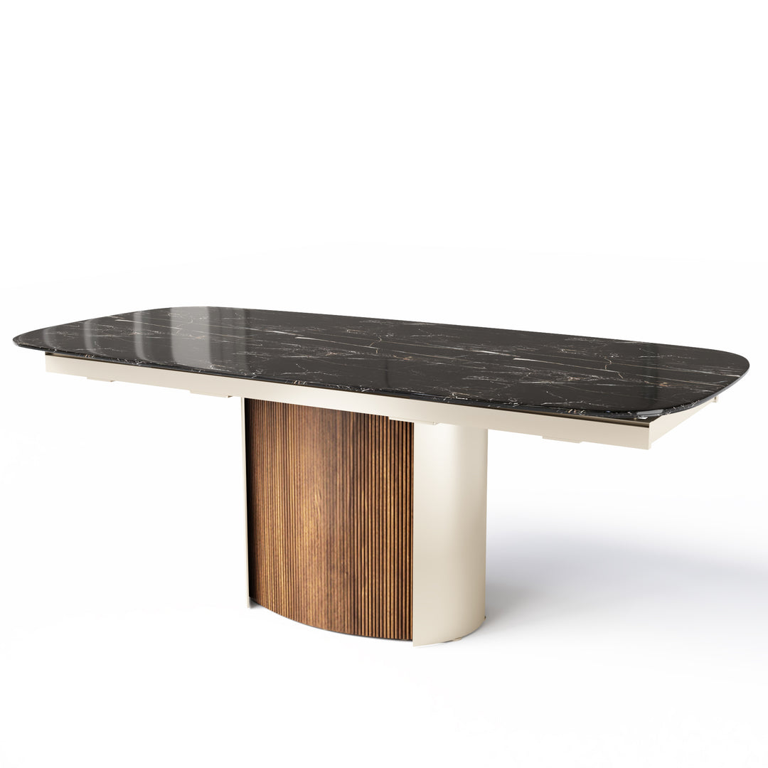 Yoroi Extendable Dining Table Matt Pearl Beige Calligaris