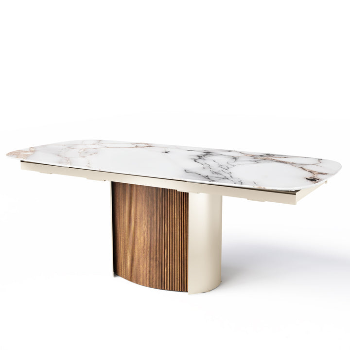 Yoroi Extendable Dining Table Matt Pearl Beige Calligaris