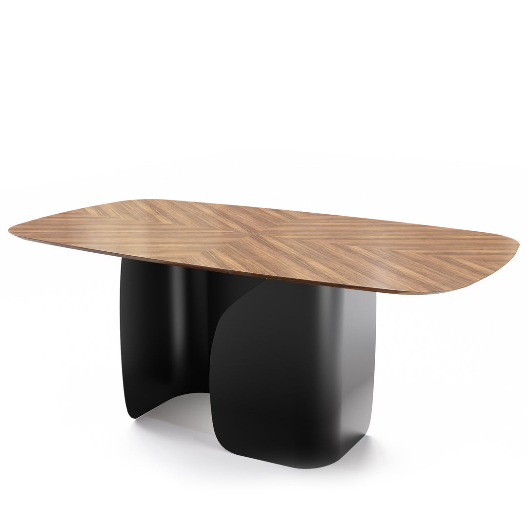 Twins Dining Table with Canaletto Walnut Top Calligaris Matt Black Matt Black