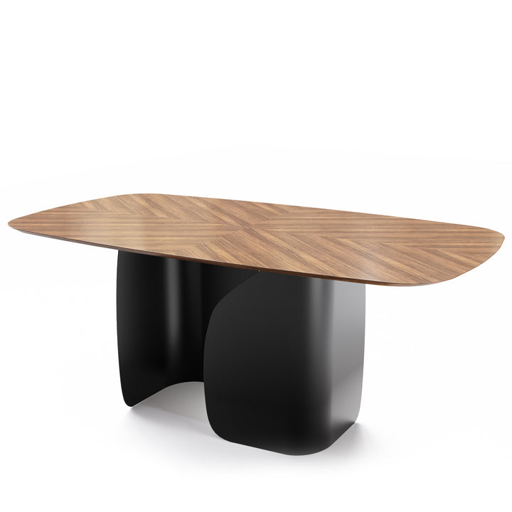 Twins Dining Table with Canaletto Walnut Top Calligaris Matt Black Matt Black