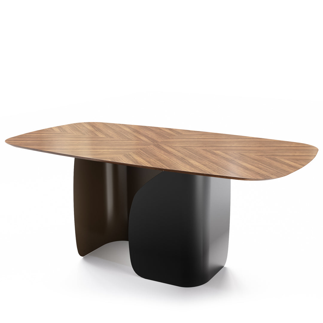 Twins Dining Table with Canaletto Walnut Top Calligaris Matt Black Matt Bronze