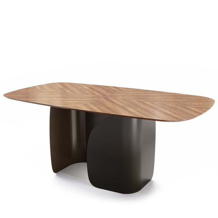 Twins Dining Table with Canaletto Walnut Top Calligaris Matt Bronze Matt Bronze