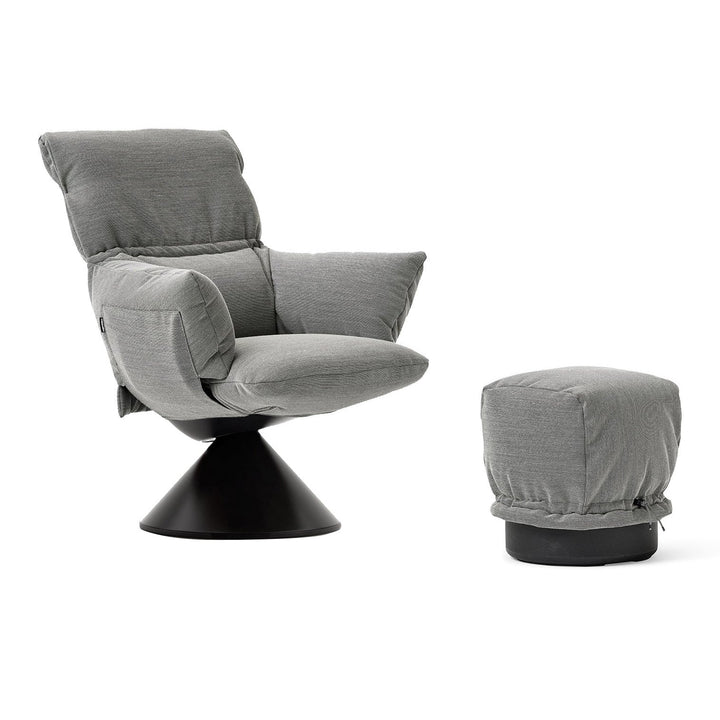 Lud'o Lounge Conical Armchair Furniture Cappellini Steelcut Trio 124 Matching Pouf